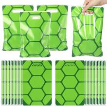 10/25/40pcs Green Turtle Theme Gift Bags, Plastic Party Tote Bags With Handles, Suitable For Gift Decoration, Party Supplies And Gift Packaging - View 2