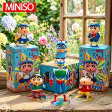 MINISO 蠟筆小新 動態對戰系列盲盒公仔，可收藏 PVC 花園裝飾，可愛卡通擺飾，適用於汽車儀表板、花園窗台裝飾，收藏品與粉絲禮物，適合送給家人朋友的生日、聖誕節、萬聖節完美禮物 - 隨機款式[1pc] - 查看 4