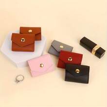 1 buah/5 buah Tas Penyimpanan Perhiasan Gulung, Tas Gulung Perhiasan Mini Ultra Kecil, Tas Penyimpanan Anting Cincin Kalung, Tas Penyimpanan Perhiasan Rumah Tangga - MultiWarna - View 5