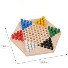 Wooden Checkers Game Board Children's Tabletop Game Educational Board Game Parent-Child Interactive Toy Children's Day Gift - Multicolor - View 3