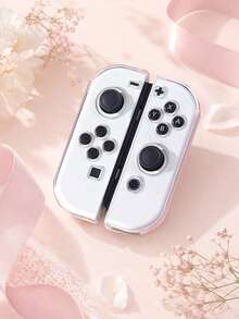 Switch Joy-Con Controller Protective Shell 1 Pair Solid Color Lightweight Anti-Fouling Anti-Slip Game Controller Cover, Easy To Install And Remove Without Sticking Keys, Compatible With Switch Controller Accessories, Girl Style Pink White Black Purple Transparent Multi-Color Options - View 8