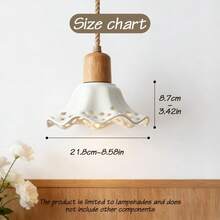 Tiworld 1pc Ceramic Material Lampshade, Frosted Lotus Shape Lampshade, Suitable For E26/E27 Screw Socket, DIY Pendant Light Lampshade, Decorative Lampshade, Lighting Fixture Accessories - White - View 4
