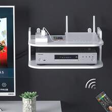 1pc Wall-Mounted Router & WiFi Organizer Rack - Cable Management Holder For Modem, Set-Top Box & TV Accessories | Space-Saving Decorative Storage Design, Ventilated | No Drilling Installation, Create Tidy Home/Office Layout, Practical Organizer - Multicolor - View 3