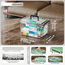 1PC Large Capacity Double-Layer Medicine Storage Box, Waterproof, Transparent Storage, Suitable For Home And Travel, Convenient For Access And Viewing - Multicolor - View 5