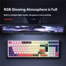 AOC Colorful Keyboard With Display Wireless Bluetooth Wired Three-Mode Gaming Keyboard Mechanical Feeling Computer Keyboards For PC Mac Laptop 99 Keys - View 8
