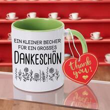 Taza de café reutilizable de cerámica de 1 pieza y 11 oz con patrón floral y logo en alemán, regalo de Halloween, regalo de Acción de Gracias, regalo festivo, regalo de cumpleaños, regalo de Navidad, para leer, hogar, tiempo de ocio, oficina, agua - Imagen 1 pieza - Ver 8