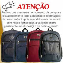 Mochila Unissex Notebook Resistente para Viagem ou Escola - Vermelho - Visão 10