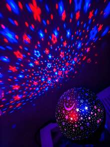 Cute Galaxy Projection Lamp, USB Powered Star Moon Night Light With Type-C Cable For Kids Room & Bedroom Decor - 多色光 - 查看 5