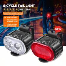 1 pieza Luz delantera de bicicleta recargable con luz trasera, 4 modos, impermeable, adecuada para camping al aire libre, iluminación de para montar de noche - Luz de bicicleta - Ver 10