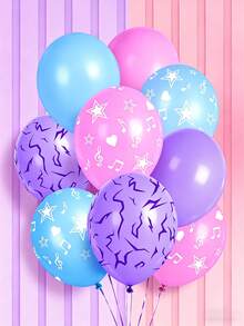 12/60/65PCS Pink, Purple, And Blue Latex Colorful Balloon Set, Suitable For Birthday Parties, Weddings, And Y2K Party Decorations - View 1