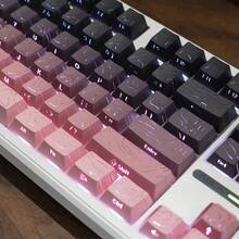132 Keys Contour Keycaps, PBT Material, Cherry Height, Gradient Pink Keycaps, Suitable For 61/64/68/75/84/87/98/104/108 Keys Mechanical Keyboards, Compatible With Cherry/Gateron MX Switches, High Quality Wear-Resistant Non-Fading Non-Oily, Suitable For Gifts And Personal Use, Hot-Swappable Keycaps, Highly Attractive Personalized Keycaps, Keyboard DIY, Customized Keycaps, Desktop Matching, Customized Keycaps, Keycap Set, Gaming Keycaps, Keyboard Accessories, Cute Keycaps - View 3