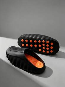 New Summer MIND 001 Mesh Knit Slip-On Sandals (Foam Sole), Couple Style, Plus Size, Beach Shoes, Suitable For Beach Wear And Home Wear. - Black - View 3