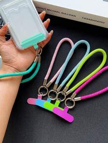 Cordón corto para teléfono, correa de muñeca minimalista y de moda anti-pérdida para viajes al aire libre, senderismo, compras, colgante de funda de teléfono anti-caída con gancho de metal, cuerda colgante duradera y resistente a roturas para hombres y mujeres - Multicolor - Ver 5