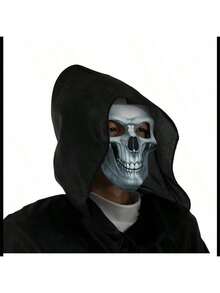 1pc Halloween Horror Glow-In-The-Dark Skeleton Mask Party Moonlight Heart-Pounding Head Cover - Multicolor - View 4