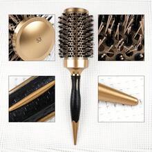 Gold Pointed Tail Aluminum Tube Ceramic Round Brush, For Styling, Volumizing And Curling; Heat-Conductive And Air-Purifying Hair Brush - Multicolor - View 6