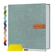 Minimalistiskt stort självhäftande fotoalbum 4x6 5x7 8x10 scrapbook, stor kapacitet, DIY-fotobok, present till mamma, familj och bröllop, metallpenna och plastskiva - Flerfärgad - Visa 6