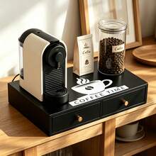 IDUK 1PC Wooden Coffee Capsule Storage Drawer, Desktop Storage Box, Universal Organizer Home And Bar Countertop - Black - View 4