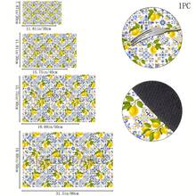 1pc, Home Decor, Lemon Plaid Pattern Printed Dish Drying Mat, Coffee Machine Absorbent Mat, Sink Drainage Mat, Cup Absorbent Mat, Kitchen Supplies, Bathroom Supplies, Kitchen Countertop Decor - Multicolor - View 11