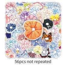 56pcs Bubble Hair Tie Stickers, Artistic Fresh Hand-Drawn Cartoon Waterproof Decorative Phone Case Stickers - Multicolor - View 3