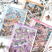 Xinmo's All-English Grid Scene Creation Collection, A Best-Selling Cross-Border Scene Creation Sticker Set. - Shopping Mall Cubicle Storage Landscaping (blue) - View 4