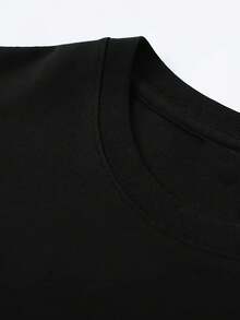 Western Cowboy Style T-Shirt, Polyester Blend, Casual Round Neck, Medium Stretch, Short Sleeves, Regular Length, Knit Fabric, With Heart-Shaped Print, - 白色 - 查看 9