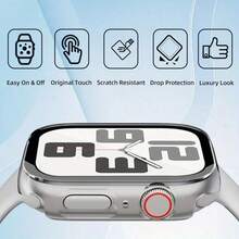 Full Coverage Integrated Protective Case, Includes Tempered Glass Screen Protector, Transparent PC Anti-Collision Frame, Shockproof And Scratch-Resistant, Easy Installation, Compatible With Iwatch Series 11/10/9/8/7/6/5/4/SE (40/41/42/44/45/46mm) - Clear - View 7
