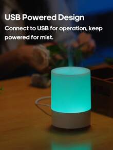 kinscoter 1 buah Diffuser Aroma Mini USB, Kapasitas 120ml, Ringkas & Portabel, Pelembap Udara Ultrasonik, Lampu Malam Berwarna Ringan, Diffuser Minyak Esensial, Cocok Untuk Kantor, Rumah, dan Hotel - Putih - View 5