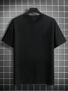 Men's Summer Crew Neck Casual T-Shirt And Casual Shorts Loungewear Set - Black - View 7