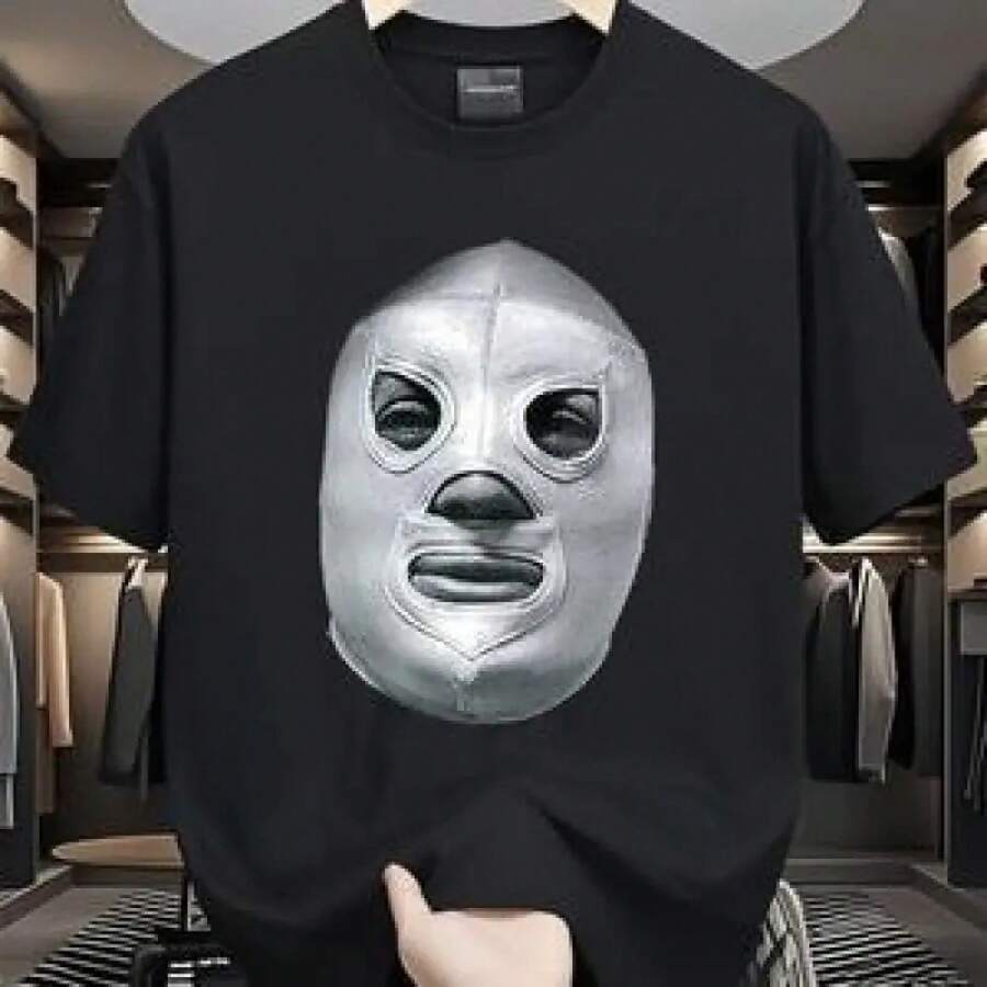 Men's T-Shirt With Classic Video Game Character Design, Casual And Modern Style, Perfect For Gamers. - 摩卡棕 - 查看 1