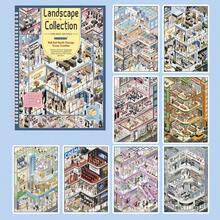 Xinmo's All-English Grid Scene Creation Collection, A Best-Selling Cross-Border Scene Creation Sticker Set. - Shopping Mall Cubicle Storage Landscaping (blue) - View 7