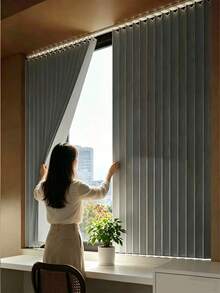 Household Foldable Door Curtain, No-Drill Installation, Privacy Dust-Proof Partition Curtain, Suitable For Bedroom, Kitchen And Bathroom. Thickened Blackout Wind-Proof, Simple Fabric Design, Suitable For All Seasons. - ML - View 9