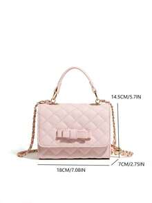 Korean Niche Design Ins Style Sweet Cute Commute Outing Daily Shopping Rhombus Small Square Chain Bag 2026 New Versatile Fashion Minimalist Shoulder Handheld Crossbody Bag - Pink - View 7