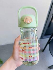 1個 600ml 兒童戶外卡通手柄水杯，夏季吸管杯，塑膠杯，男女通用學生大容量塑膠水瓶，開學第一天 - 彩色 - 查看 6
