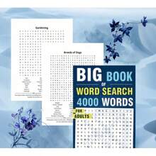 Large Font Word Search Game Book For Adults, Elderly And Adolescents - 4000 Anti-Eye Fatigue Font Word Word Finding Puzzles, A Stress Reduction Game Suitable For Large Font Users - Blue - View 4