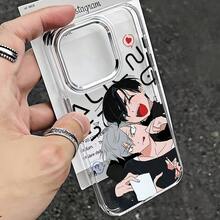 Funda para Teléfono - Funda de Teléfono de Dibujos Animados A-ALIEN S-STAGE Compatible con Iphone 17, 16E, 16, 15, 14, 13, 12, 11 Pro Max, Air, X, XR, XSMAX, 8, 7 Plus, con un Marco de Lente Metálico Plateado y una Funda Trasera Suave Transparente. - Multicolor - Ver 3