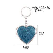 1pc Y2K Silver Bead Heart Foldable Double-Sided Makeup Mirror Keychain, Minimalist Metal Heart-Shaped Car Key Ring Pendant, Women's Gift - Multicolor - View 17