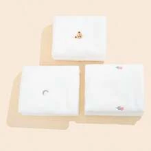1件刺繡圖案柔軟舒適嬰兒搖粒絨毯，四季通用嬰兒毯，冷氣毯，方便攜帶適用嬰兒外出 - 80*100厘米 - 查看 3