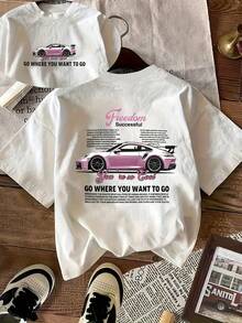 - Weihnachts-T-Shirt für Damen mit Auto-Print für alle Jahreszeiten - Trendartikel - Weiss - Übersicht 3
