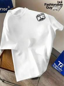 ChristmasMOROCCO Lettering Pattern Printed On Clock Tower With Front And Rear Double Printing Center,Short Sleeved Shirt!-ShirtHot Item - White - View 3