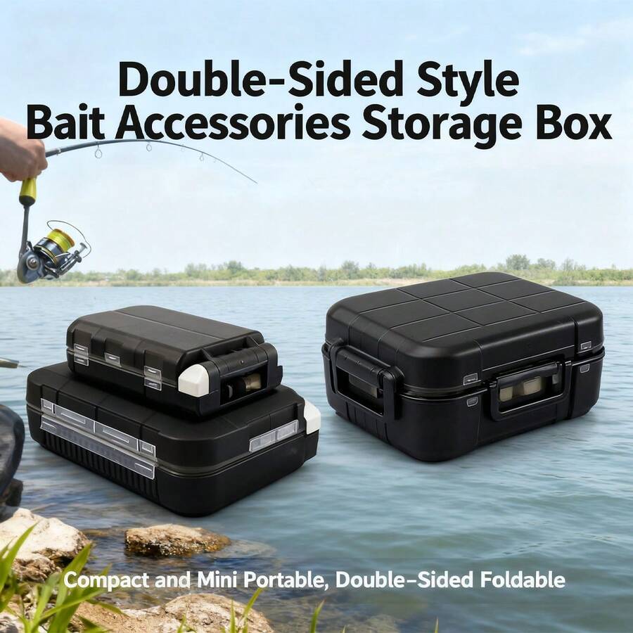 Luya Fishing Accessories Double-Sided Bait Storage Box, Fishing Hook Accessories Box, Plastic Portable Fishing Tackle Box - Multicolor - View 1