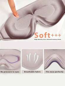 2/1 pieza Máscara de dormir de seda 3D con protección 100% blackout para pestañas y maquillaje, tamaño ajustable, ultra ligera, suave y sedosa, ayuda para dormir, adecuada para dormir, viajes nocturnos, siestas, oficina, escuela, hogar - Multicolor - Ver 3