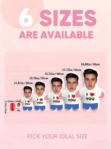 Custom Human-Shaped Pillow With "I Love You" Text, Personalized Photo Face Portrait Cushion, DIY Custom Photo Plush Pillow, Surprise Gift For Boyfriend/Girlfriend On Valentine's Day, Suitable For Birthday, Valentine's Day, Anniversary, Christmas, Halloween, Thanksgiving - Multicolor - View 8