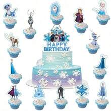Adornos para Tarta de Cumpleaños con Tema de Hielo & Nieve, Decoraciones para Fiesta de Cumpleaños en Casa, Decoración DIY para Tarta de Cumpleaños & Fiesta Festiva, Para Niños - Ver 17