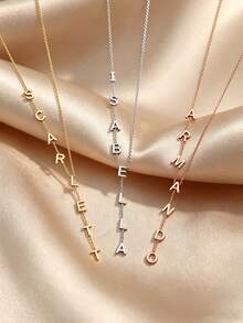 [ZzAi Custom]A Y-Shaped Shimmer Around Your Neck, Awakening Your High-End Aura. Customized Letter Necklace, Let The World Remember Your Name. - Y-shaped Chain - View 4