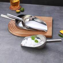 1件裝重型不鏽鋼冰鏟，加厚耐用多用途取料勺，附人體工學手柄，大號彎曲/尖頭設計，適用於冰塊、寵物食品、穀物、麵粉、爆米花、糖、豆類、米飯，適合廚房、冷凍庫、寵物食品使用，易清洗且耐刮，適用於居家或商業用途，堅固耐用，多功能取料 - 彩色 - 查看 5