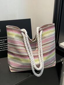 Large Capacity Handbag For Women, New Minimalist Commuter Shoulder Tote Bag - Multicolor - View 5
