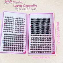 400 racimos de pestañas postizas de gran capacidad de estilo mixto, libro de pestañas de 32 filas de estilo cómic grueso y natural segmentado para perezosos, fácil de usar, creando un look de maquillaje natural y dulce - Ver 2