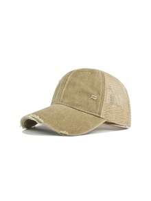1pc Unisex All-Season Distressed Washed Casual Baseball Cap, Korean Style Soft Top Sun Hat, Dad Hat, Trucker Hat, Suitable For Daily Wear - Multicolor - View 3