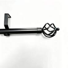 Thanh treo rèm màu đen mờ, thiết kế ghép nhiều đoạn, điều chỉnh được từ 32-168 inch, bộ đầy đủ kèm giá đỡ và đầu trang trí, dễ lắp đặt - Đen 1 cái - Xem 5