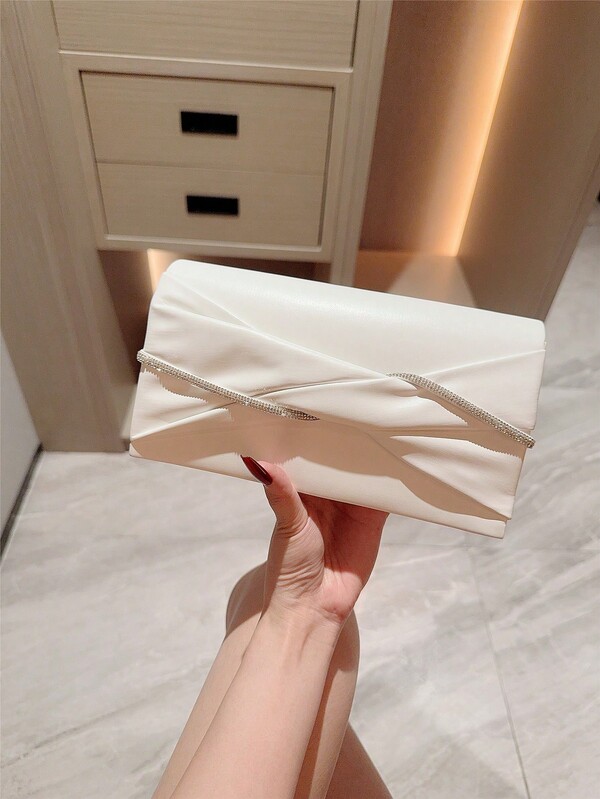 Women's Clutch Bag, Evening Clutch Bag, Shiny Crystal Rope Pleated Handbag, Sequin Envelope Wallet, Suitable For Party Girls, Women, Perfect For Parties, Weddings, Balls, Evening/Banquet, Best Gift For Women.